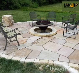 AUTUMN BROWN SANDSTONE FLAGSTONES AND CRAZY STONES