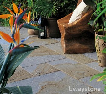 Indian York Mix Size Sandstone Paving