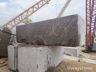 Indian Juparana Granite Blocks for Monuments, Tombstone and Funeralstone