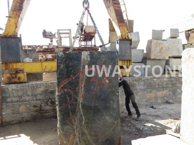 Forest Green Granite Blocks for Slabs, Monuments and Headstones