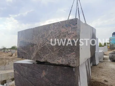 Juparana Granite Blocks for Premium Slabs, Monuments and Tombstones