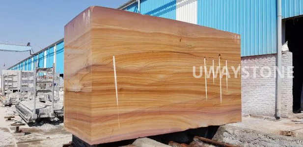 Buff Yellow Quartzite Sandstone Blocks for Monuments, Tombstones and Slabs