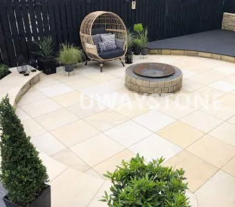 Beige or Ivory Sandstone Smooth Paving Tiles