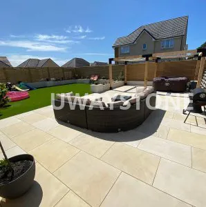 Beige or Ivory Sandstone Smooth Paving Tiles