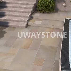 Raj Green Smooth Sandstone Paving Tiles