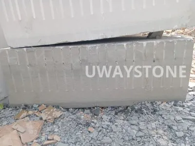 Lining Grey Sandstone or Quartzite Blocks for Monuments, Tombstones and Headstones